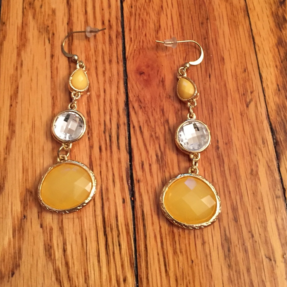 Yellow Dangling Earrings